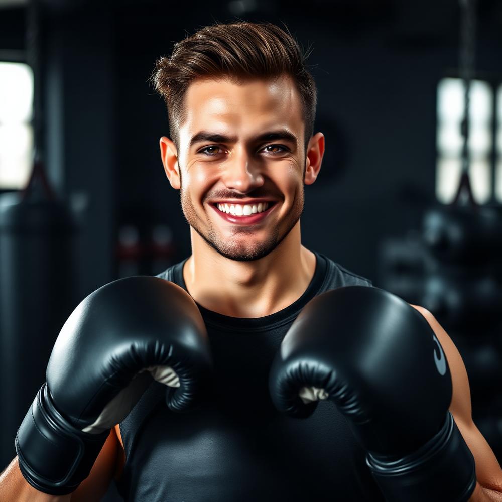 Happy client after boxing session